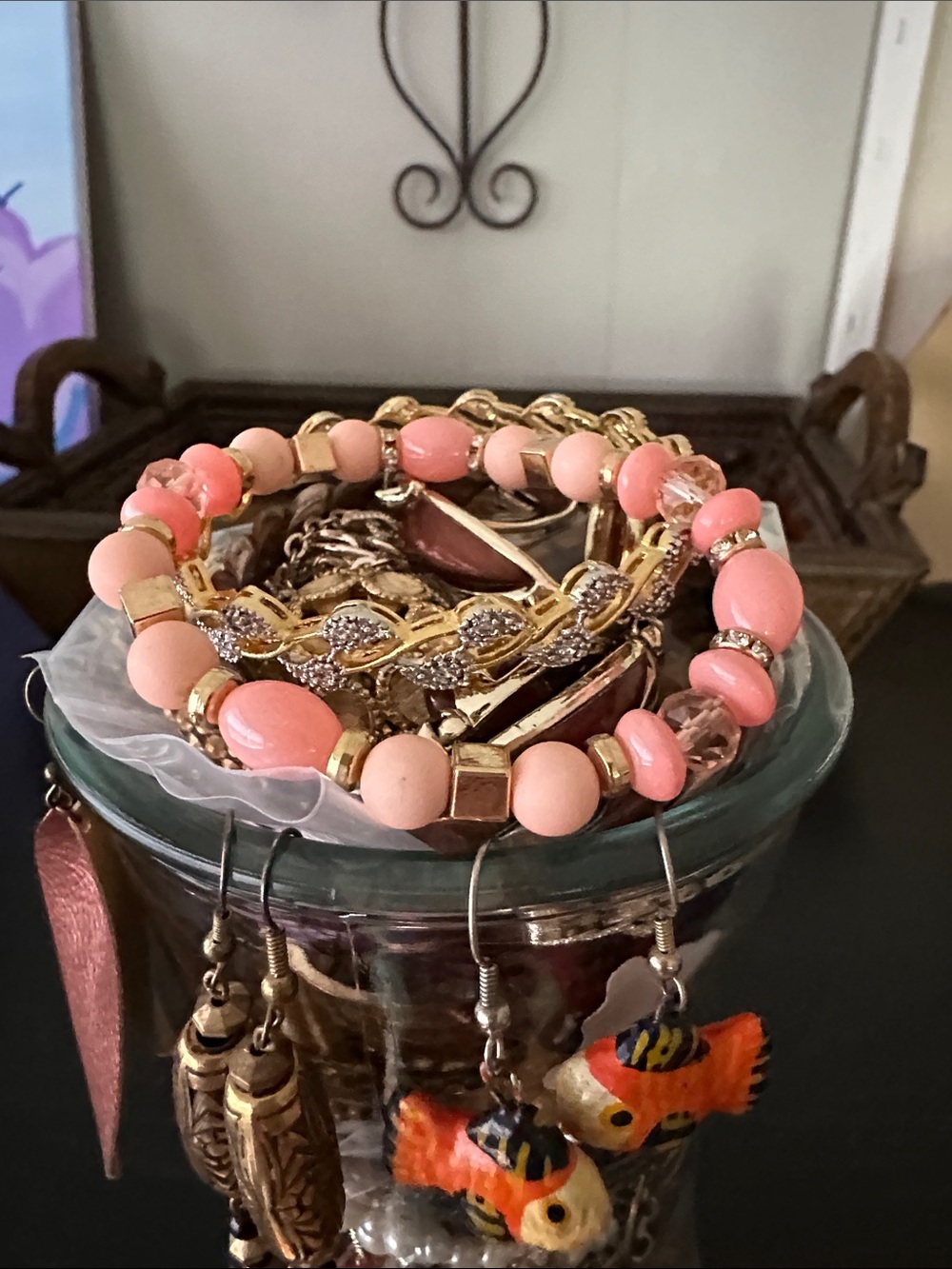 Boho Inspired Mystery Jewelry Jar In shades Of Brown. - Picture 7 of 11